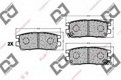 DJ PARTS bp1077 -  Комплект тормозных колодок, дисковый тормоз